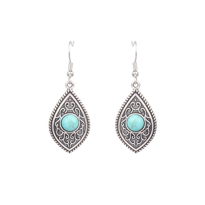 Wholesale Turquoise Fashion Alloy Geometric Earrings